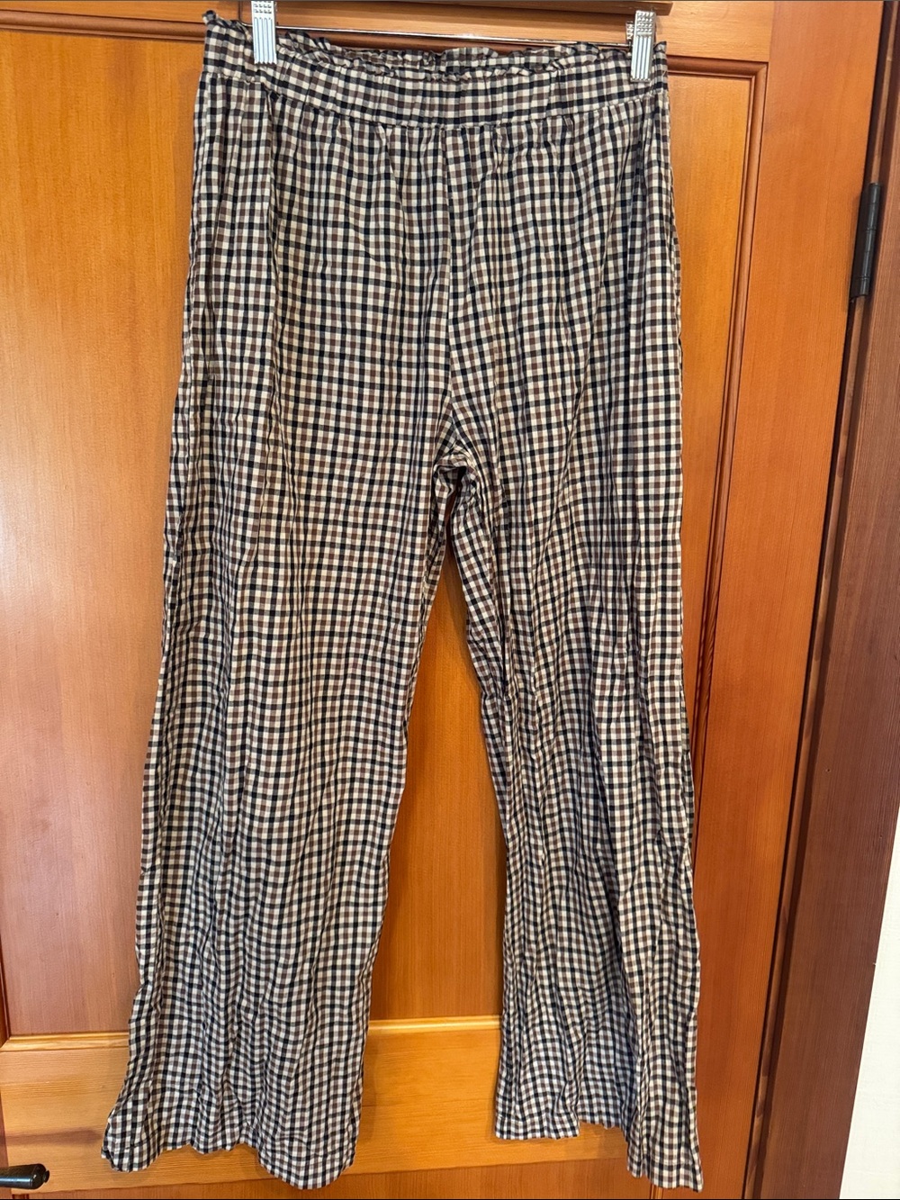 Organic Cotton Wide Leg checked pants
